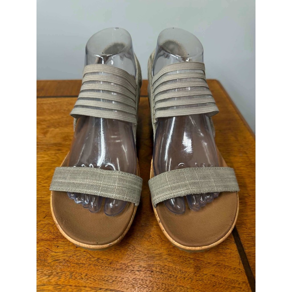 Skechers Rumblers Wild Child Taupe Wedge Sandals 38527 Womens Size 8 Cork Heel
